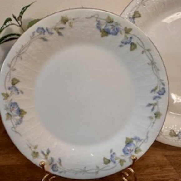 Royal Albert Morning Flower Plate Set Vintage For All Seasons England Blue Flora - Picture 3 of 6